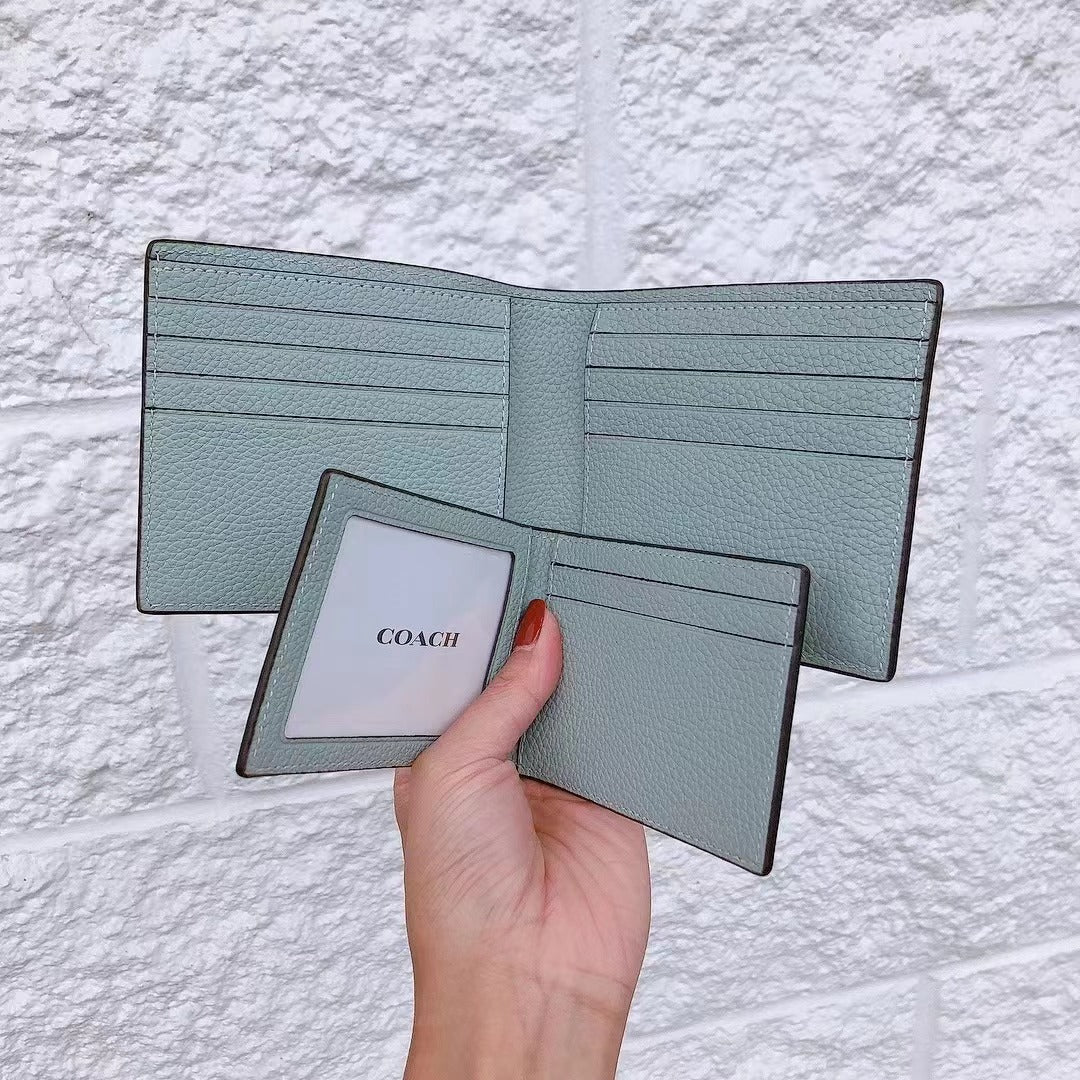 Coach C6698 3 In 1 Wallet In Aqua/Midnight Navy Coach C6698 3 In 1 Wallet In Aqua/Midnight Navy